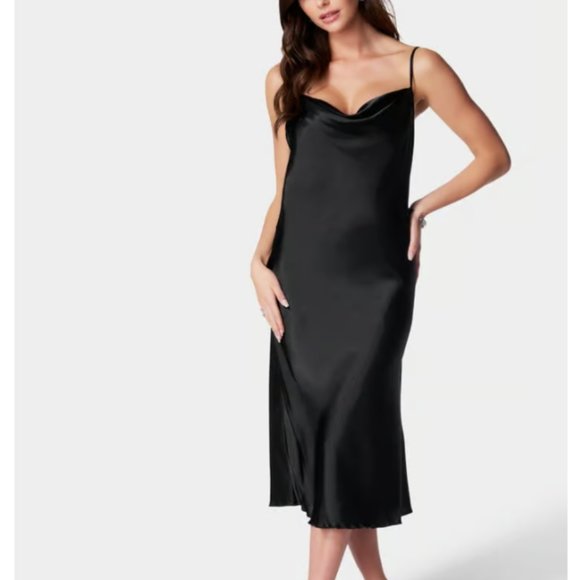 bebe satin midi slip dress - Picture 2 of 4